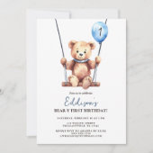 Invitation Teddy Bear Premier anniversaire (Devant)