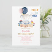 Invitation Teddy Bear, Présents Bonjour Petit Un Anniversaire (Debout devant)