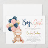Invitation Teddy Bear - révèle le genre (Devant / Derrière)