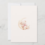 Invitation Teddy Bear Rose Hot Air Balloon Baby shower fille (Dos)