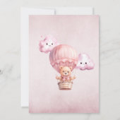 Invitation Teddy Bear Rose Watercolor Girls Anniversaire (Dos)