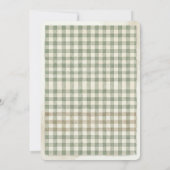 Invitation Teddy Bear Sage Green Gingham Bow Baby Shower (Dos)