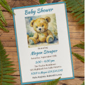 Invitation Teddy Bear thème Baby shower du garçon