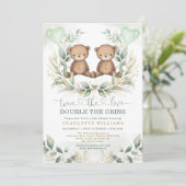 Invitation Teddy Bear Twins (Debout devant)