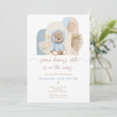 Invitation Teddy Bear Un Baby shower Boho De Beary Cute (Debout devant)
