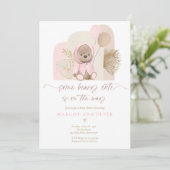Invitation Teddy Bear Un Baby shower Boho De Beary Cute (Debout devant)