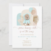 Invitation Teddy Bear Un Baby shower Boho De Beary Cute  (Devant)