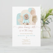 Invitation Teddy Bear Un Baby shower Boho De Beary Cute  (Debout devant)