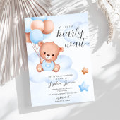 Invitation Teddy Bear Watercolor Baby shower garçon