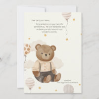 Teddy Bear Welcome Baby Card