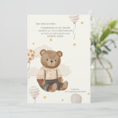 Invitation Teddy Bear Welcome Baby Card (Debout devant)