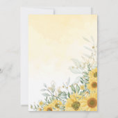 Invitation Teddy Bearly Wait Sunflower Baby shower vert (Dos)