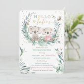 Invitation Teddy Koala Baby shower Modèle pour garçon et fill (Debout devant)