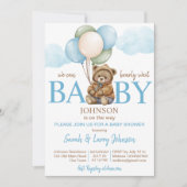 Invitation Teddy ours baby shower bearly attend mignonette te (Devant)
