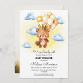 Invitation Teddy Ours King Baby Boy Douche (Devant / Derrière)