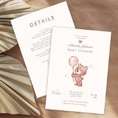 Invitation Teddy ours mignon baby shower coeur