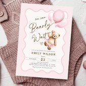 Invitation Teddy Ours Nous Pouvons Attendre Bébé Fille Douche