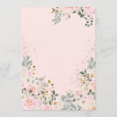 Invitation Teddy Ours rose Floral Balloons Fille Baby shower (Dos)