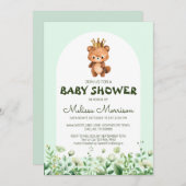 Invitation Teddy Ours Stuffed King Baby Boy Douche (Devant / Derrière)