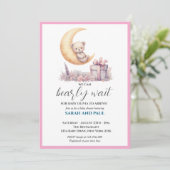 Invitation Teddy Pink Bear We Can Bearly Wait (Debout devant)