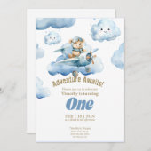 Invitation Teddy's Sky-High Première Aventure d'anniversaire (Devant / Derrière)