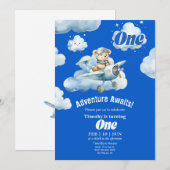 Invitation Teddy's Sky Safari : 1er Anniversaire Expédition (Devant / Derrière)