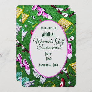 Invitation Tee Time Girly Tournoi de golf blanc