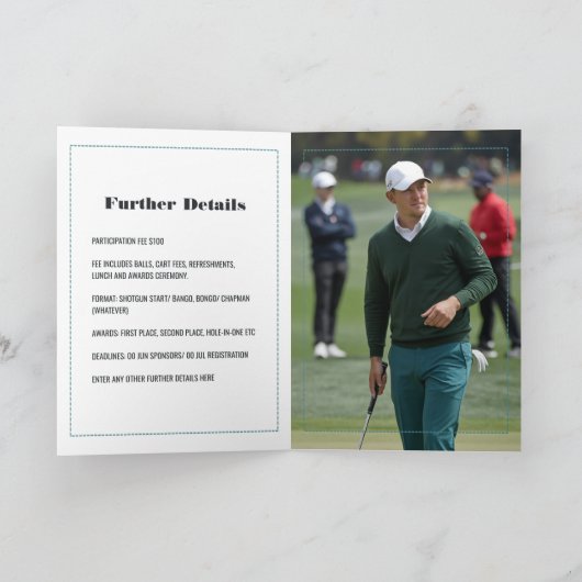 Invitation Tee Time Magazine-Theme Golf Party (Intérieur)