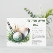 Invitation Tee time with Papa Editable Fête du Père Golf Part (Debout devant)