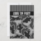 Invitation Teen Boys Black Camo Tag Fête Invite (Devant)