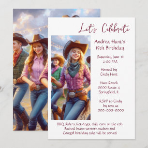 Invitation Teenage Girl 15th Birthday Party