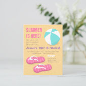 Invitation Teenage Summer Flip Flop Beach Anniversaire (Debout devant)