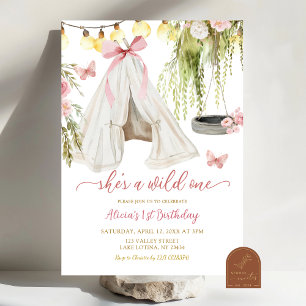 Invitation Teepee Coquette Wild One Fille Premier Anniversair