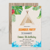 Invitation Teepee de luau tropical au thème de la piscine (Devant / Derrière)