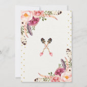 Invitation Teepee florale tribale 2 WILday Chic Gold (Dos)