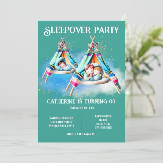 Invitation Teepee glamping traîneau sommeil sommeil sommeil (Debout devant)