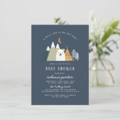 Invitation Teepee & Mountains Wild One Bear Baby shower (Debout devant)