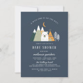 Invitation Teepee & Mountains Wild One Bear Baby shower (Devant)
