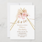 Invitation Teepee Pampas Herbe 1er Anniversaire (Devant)