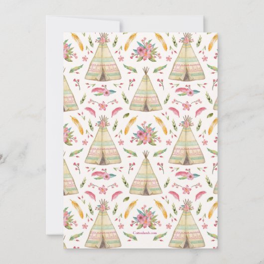 Invitation Teepee Pyjama Party (Dos)