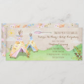 Invitation Teepee rustique de mariage tribal de Boho (Devant / Derrière)