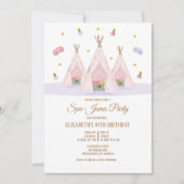 Invitation Teepee Spa Anniversaire Photo Party (Devant)