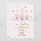 Invitation Teepee Spa fête d'anniversaire (Devant)