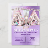Invitation teepee teepee violet brillant sommeil (Devant)