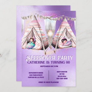 Invitation teepee teepee violet brillant sommeil