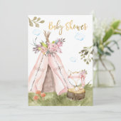 Invitation *~* Teepee Tente Boho Fox Woodland Forest (Debout devant)