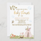 Invitation *~* Teepee Tente Boho Fox Woodland Forest (Dos)