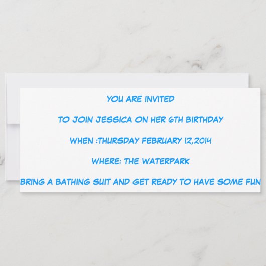Invitation Teignez en nouant l'invitation d'anniversaire (Dos)