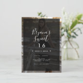 Invitation Teinte de photo sombre Superposition moderne minim (Debout devant)