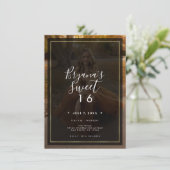 Invitation Teinte de photo sombre superposition or moderne Sw (Debout devant)